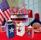 3 Patriotic Wooden Table Decorations 4th of July (Red Blue White)